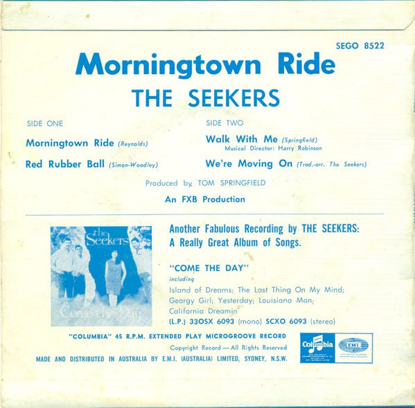 The Seekers : Morningtown Ride (7", EP, Mono)