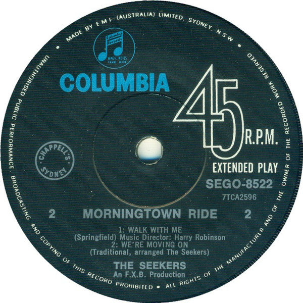 The Seekers : Morningtown Ride (7", EP, Mono)