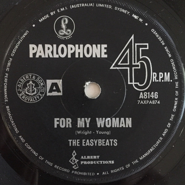 The Easybeats : For My Woman / Say That You&#39;re Mine (7&quot;, Single, Log)