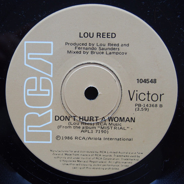 Lou Reed : No Money Down (7", Single)