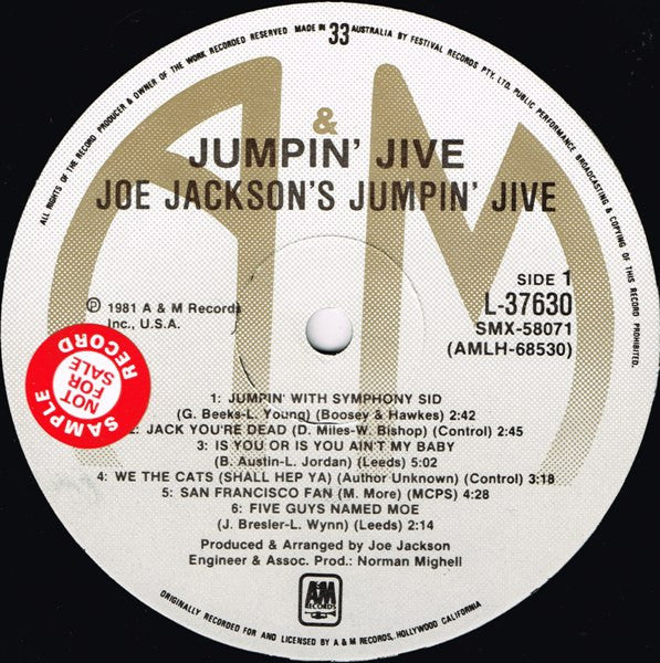 Joe Jackson's Jumpin' Jive : Jumpin' Jive (LP, Album)