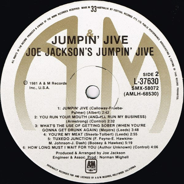 Joe Jackson's Jumpin' Jive : Jumpin' Jive (LP, Album)