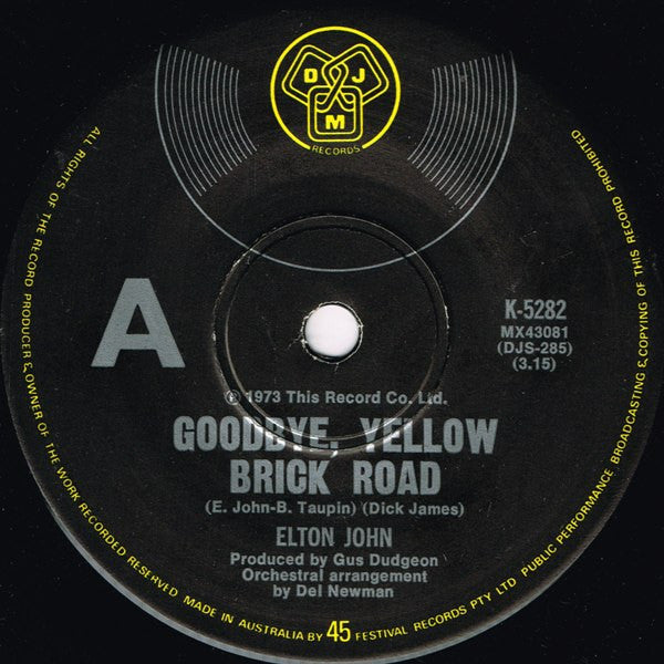 Elton John : Goodbye, Yellow Brick Road (7&quot;, Single)