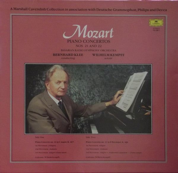 Wolfgang Amadeus Mozart, Symphonie-Orchester Des Bayerischen Rundfunks Conducted By Bernhard Klee Soloist Wilhelm Kempff : Piano Concertos Nos. 21 And 22 (LP, RE)