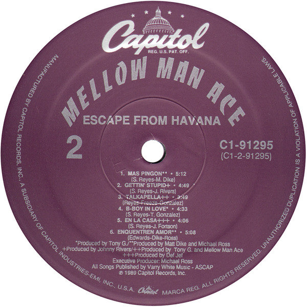 Mellow Man Ace : Escape From Havana (LP, Album)