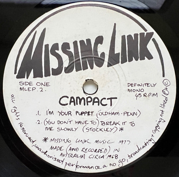 Cam-Pact : Living In The 60s (7", Mono, Ltd, EP)