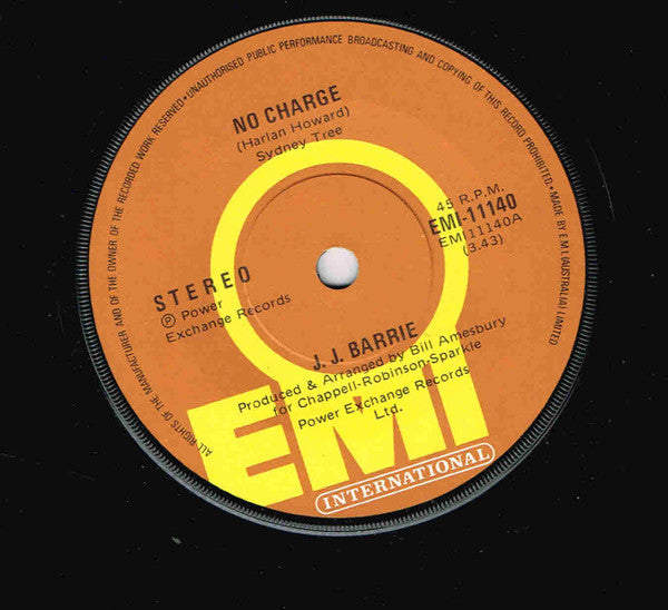 J. J. Barrie : No Charge (7&quot;)