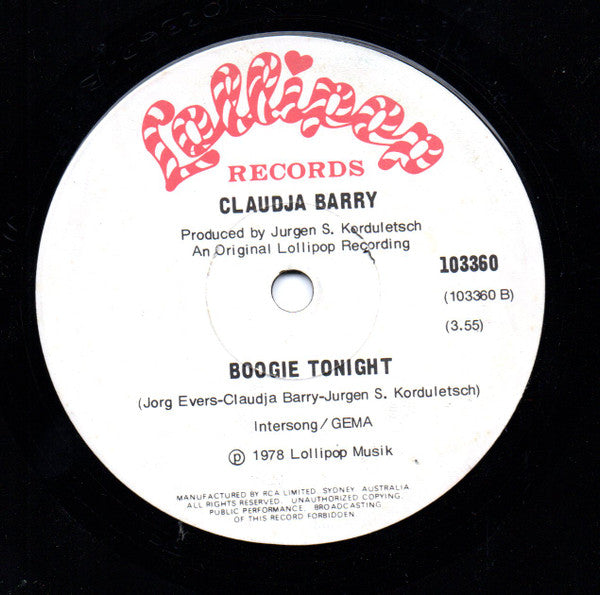 Claudja Barry : Boogie Woogie Dancing Shoes (7")