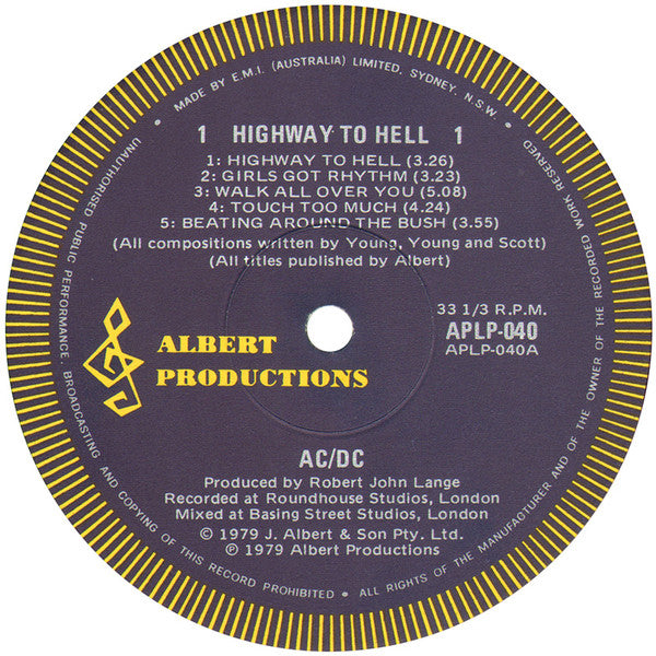 AC/DC : Highway To Hell (LP, Album)