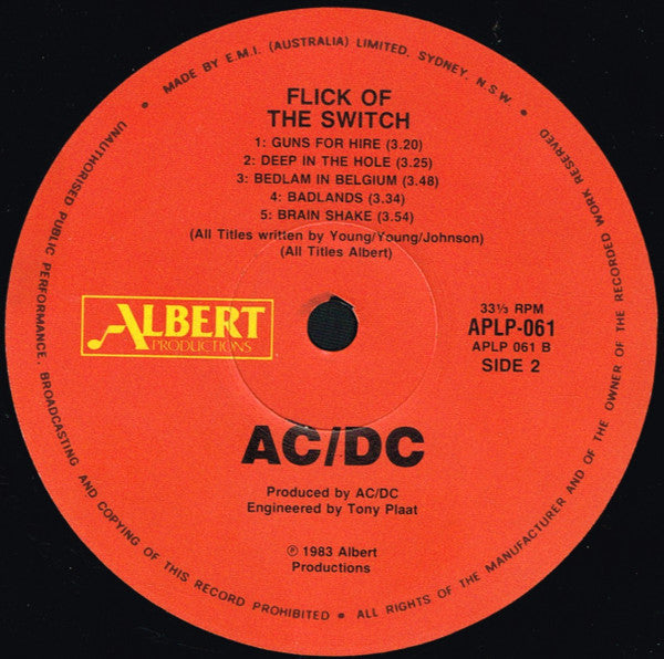 AC/DC : Flick Of The Switch (LP, Album)