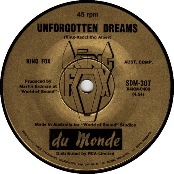 King Fox : Unforgotten Dreams (7", Single)
