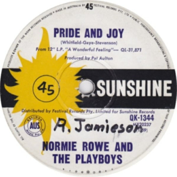 Normie Rowe &amp; The Playboys : Pride And Joy (7&quot;, Single)