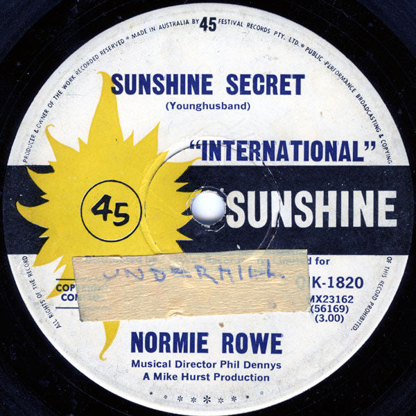 Normie Rowe : But I Know (7", Single)
