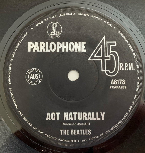 The Beatles : Yesterday (7", Single, Mono)