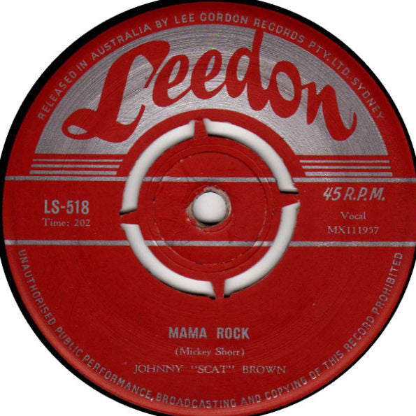 Johnny "Scat" Brown / The Moon Rockets : Mama Rock / Little Star (7", Single)