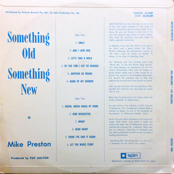 Mike Preston : Something Old Something New (LP, Album)
