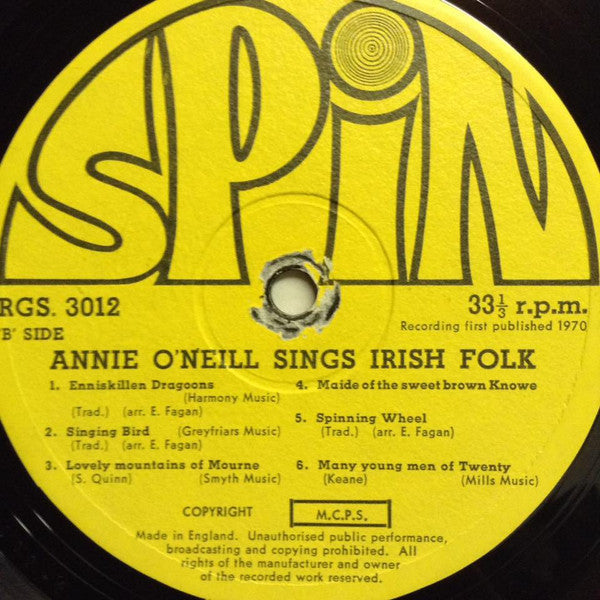 Anne O'Neill : Sings Irish Folk (LP)