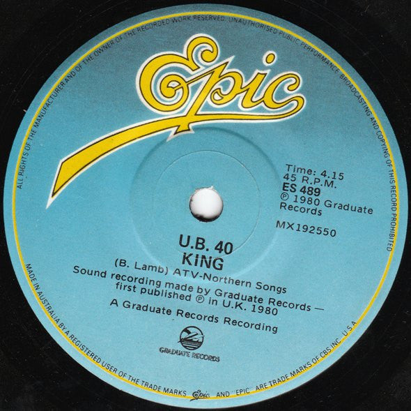 UB40 : Food For Thought (7", Single)