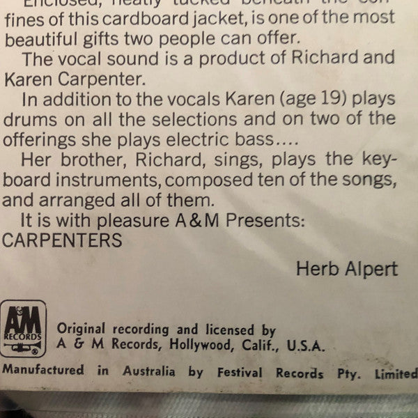 Carpenters : Ticket To Ride (LP, Album)