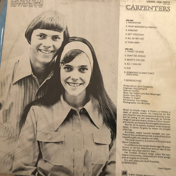 Carpenters : Ticket To Ride (LP, Album)