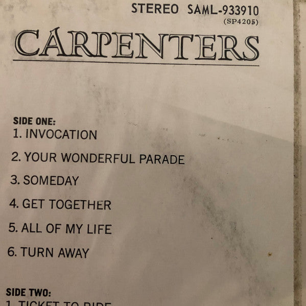 Carpenters : Ticket To Ride (LP, Album)