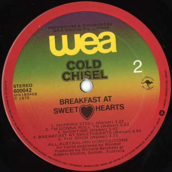 Cold Chisel : Breakfast At Sweethearts (LP, Album, RE, RP)