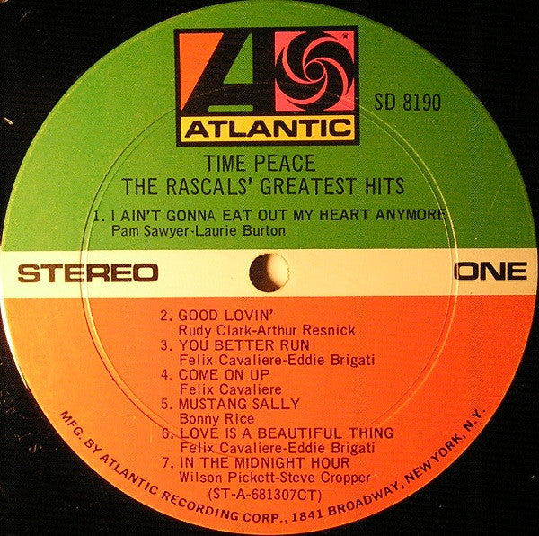 The Rascals : Time Peace: The Rascals' Greatest Hits (LP, Comp, RE, CT + LP, UNI)