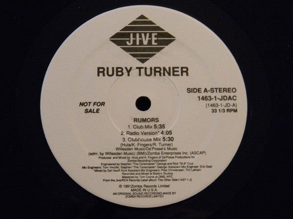 Ruby Turner : Rumors (12&quot;, Promo)