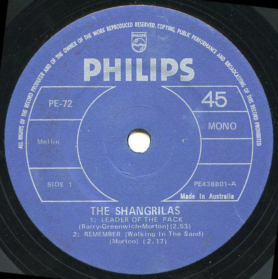 The Shangri-Las : Leader Of The Pack (7", EP, Mono, RE)