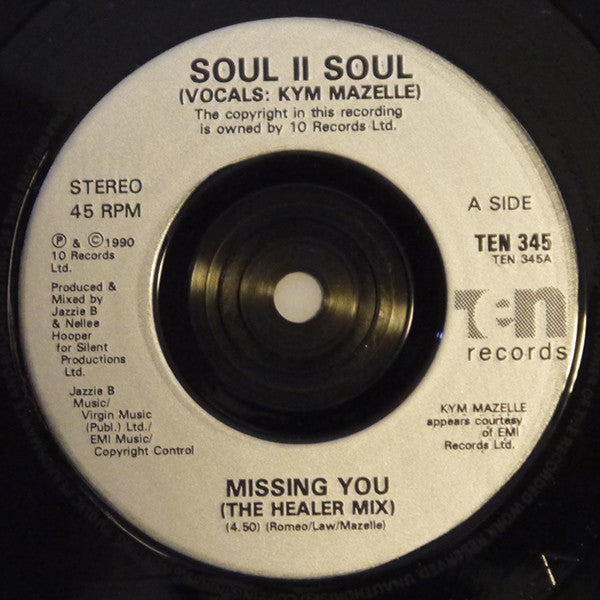 Soul II Soul : Missing You (7", Single, Inj)