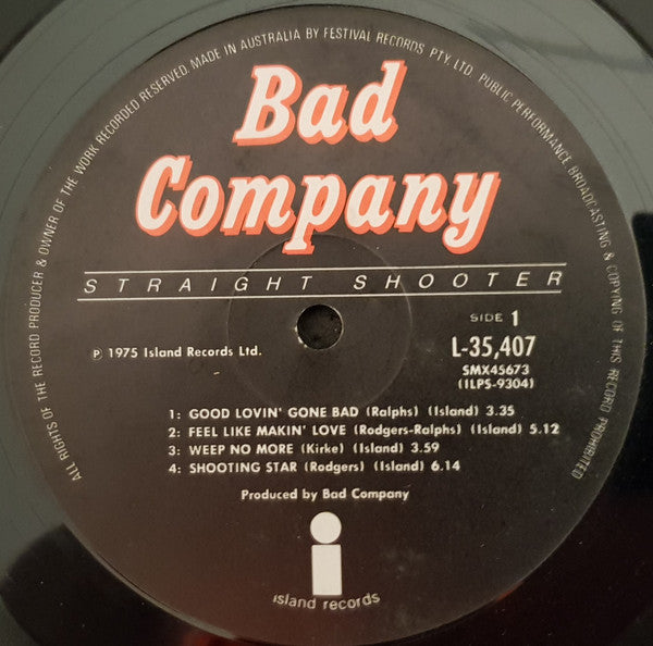 Bad Company (3) : Straight Shooter (LP, Album)