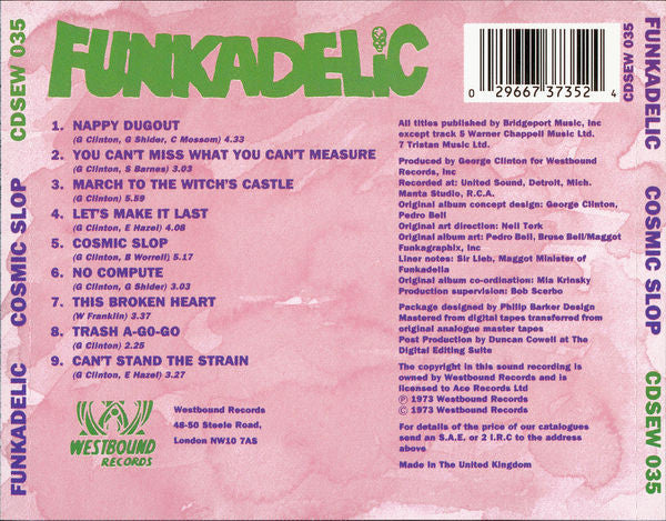 Funkadelic : Cosmic Slop (CD, Album, RE)