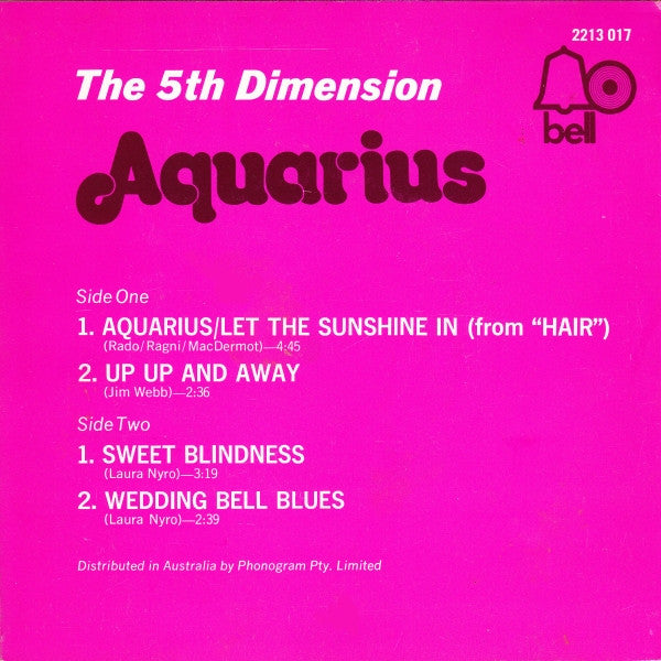 The Fifth Dimension : Aquarius (7", EP)