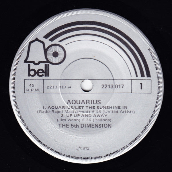 The Fifth Dimension : Aquarius (7", EP)