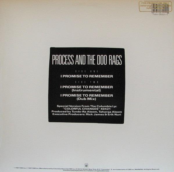 Process And The Doo Rags : I Promise To Remember (12", Single)