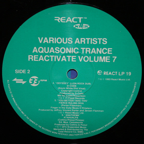Various : Reactivate 7 - Aquasonic Trance (2xLP, Comp)