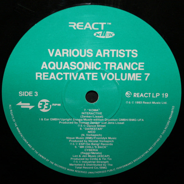 Various : Reactivate 7 - Aquasonic Trance (2xLP, Comp)