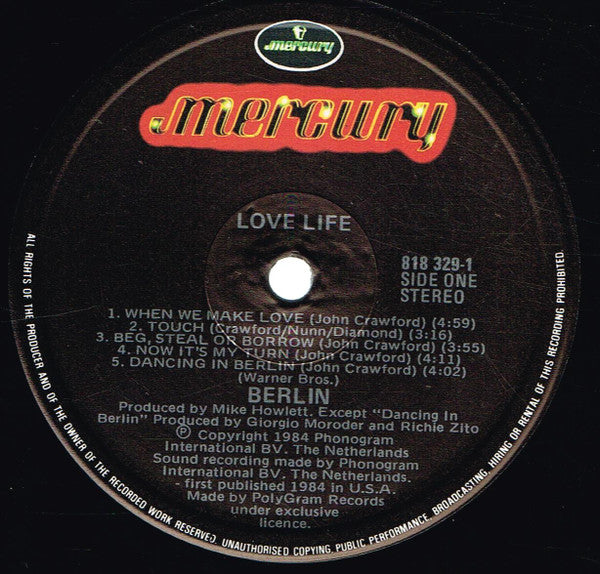 Berlin : Love Life (LP, Album)