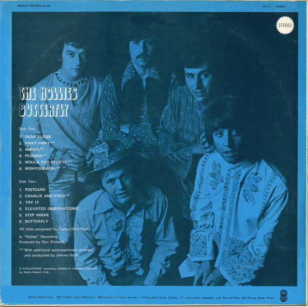 The Hollies : Butterfly (LP, Album, Club, 1st)