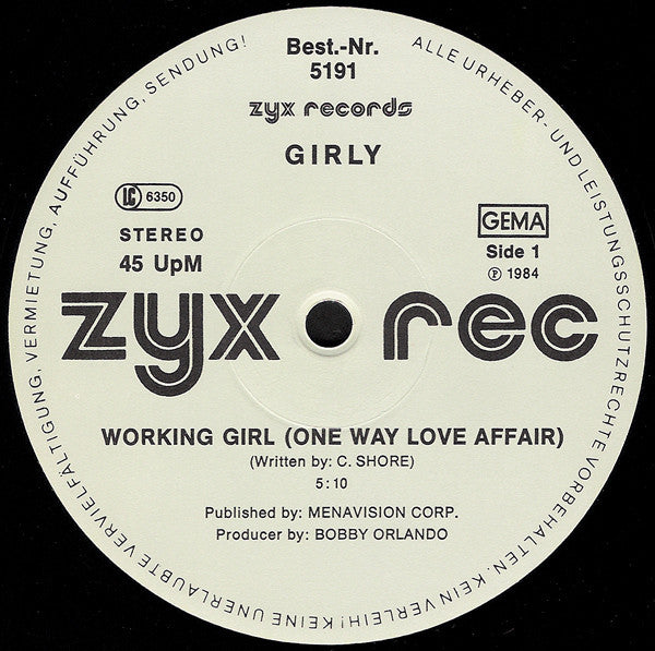 Girly : Working Girl (One Way Love Affair) (12")