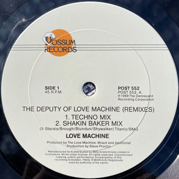 Love Machine (3) : Deputy Of Love Machine (Remix) (12", Single)