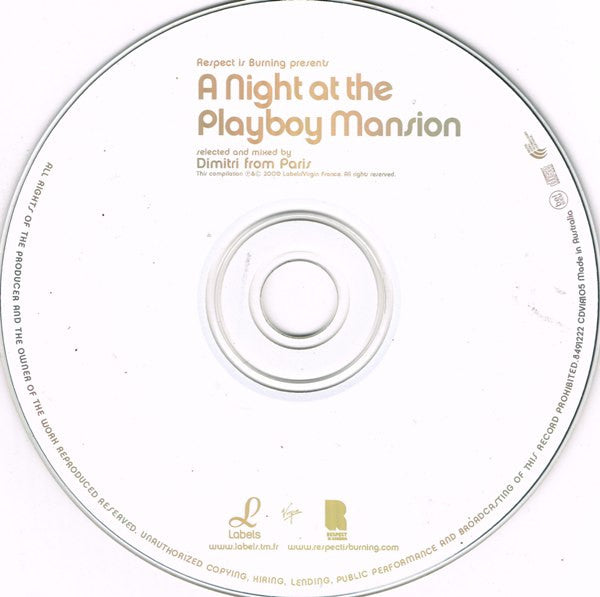 Dimitri From Paris : A Night At The Playboy Mansion (CD, Mixed)