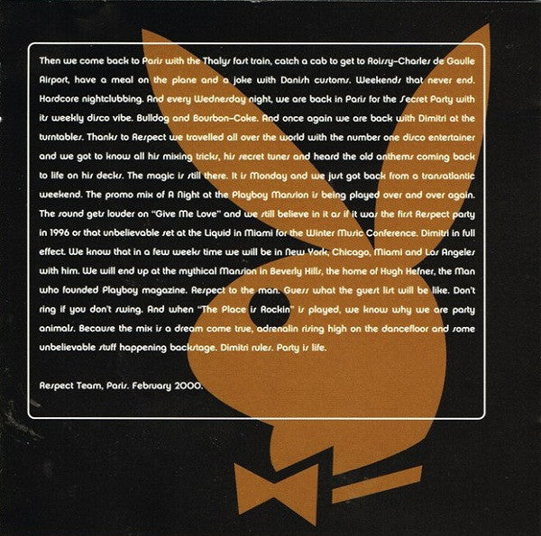 Dimitri From Paris : A Night At The Playboy Mansion (CD, Mixed)