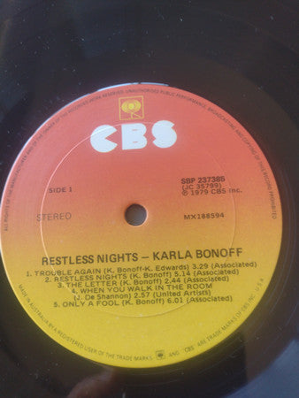 Karla Bonoff : Restless Nights (LP, Album)