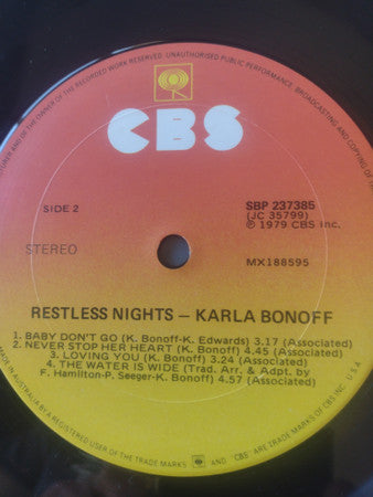 Karla Bonoff : Restless Nights (LP, Album)