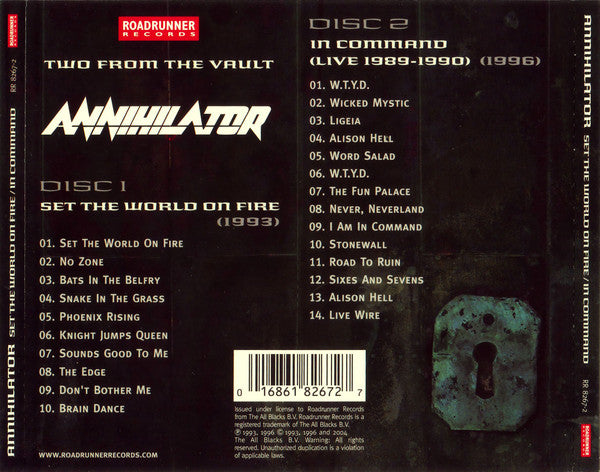 Annihilator (2) : Set The World On Fire / In Command (Live 1989-1990) (2xCD, Album, RE + Comp)