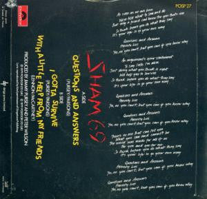Sham 69 : Questions And Answers (7", Single, RP, Sil)
