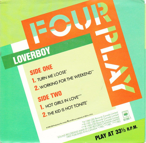 Loverboy : Four Play: Volume Ten (7", EP, Comp)