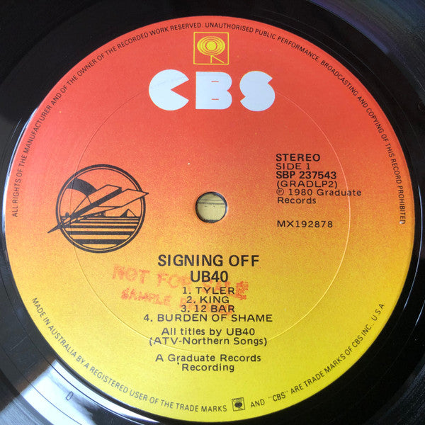 UB40 : Signing Off (LP, Album + 12")