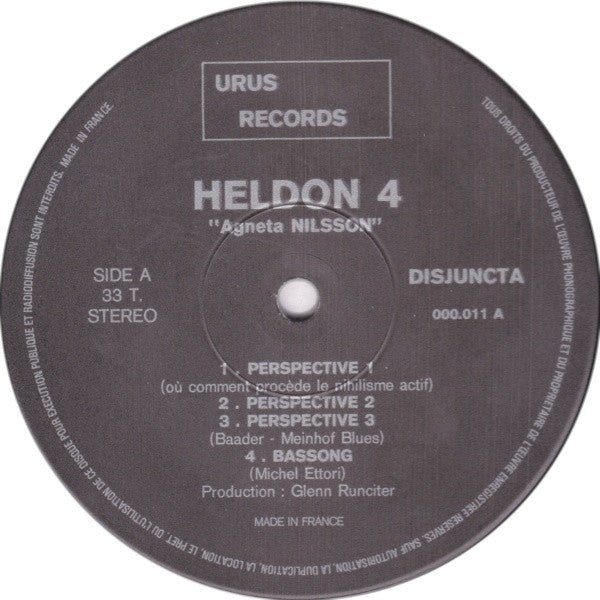 Heldon : Heldon IV "Agneta Nilsson" (LP, Album)